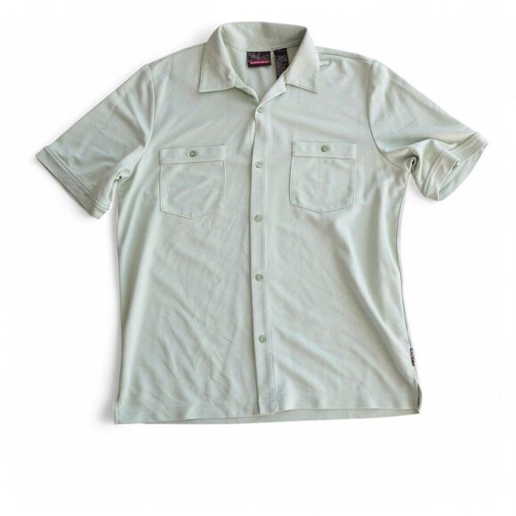 Quicksilver Vintage Y2K Collared Button-up SS Shirt Mint Green Men's Small (S) - Picture 1 of 8